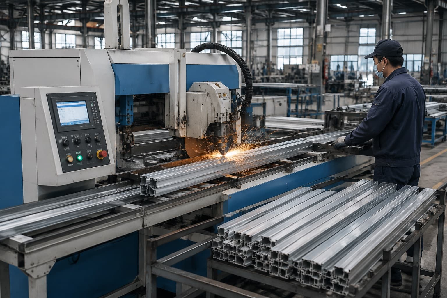 Aluminum profile cutting for outdoor furniture frames
