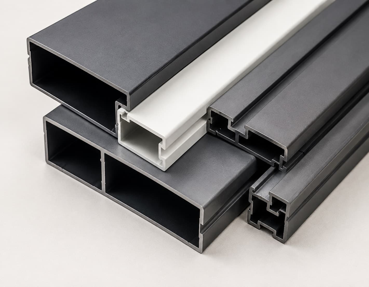 Powder coated aluminum frame detail on outdoor furniture
