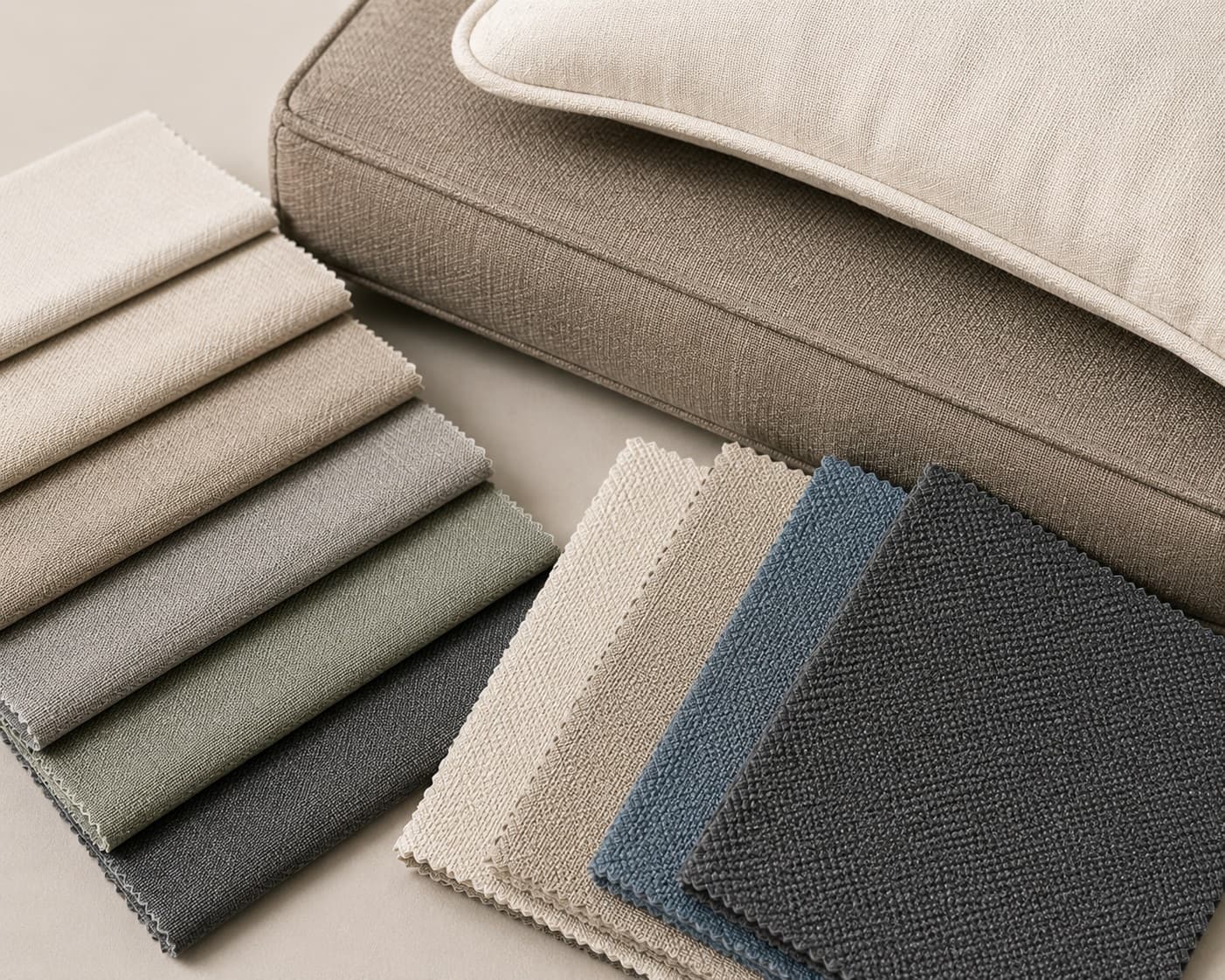 Outdoor cushion fabric and sling mesh samples