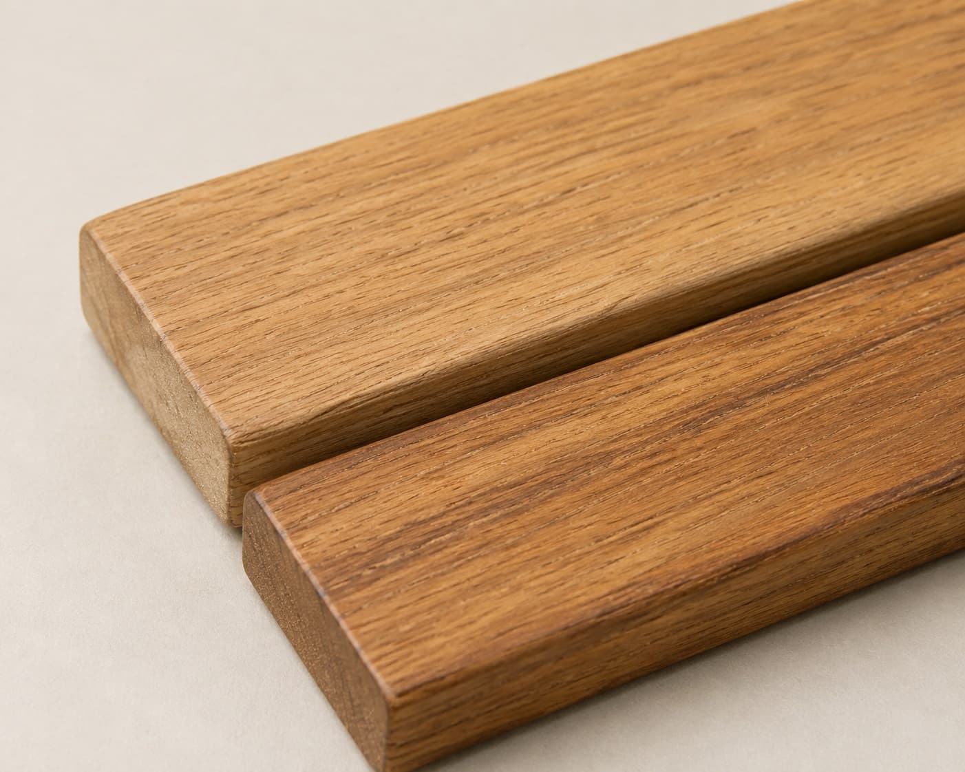 Teak hardwood slat detail on outdoor furniture
